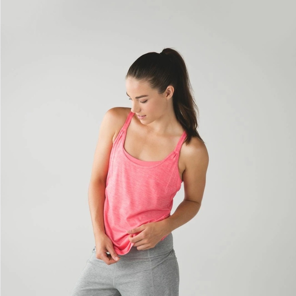 Lululemon Sunset Salutation Tank size 4 Pink Lemonade  Yoga Gym Run Top